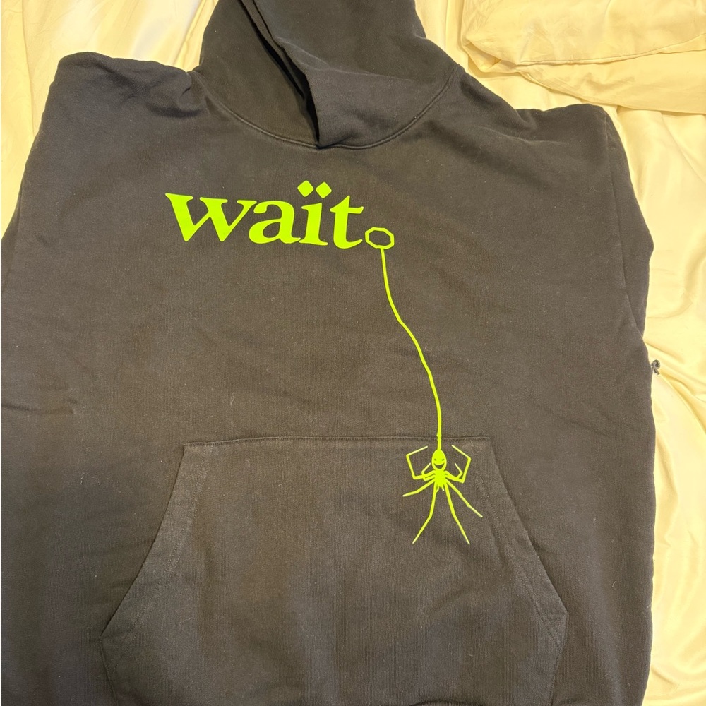 Spyder Black Hoodie with Neon Green Design